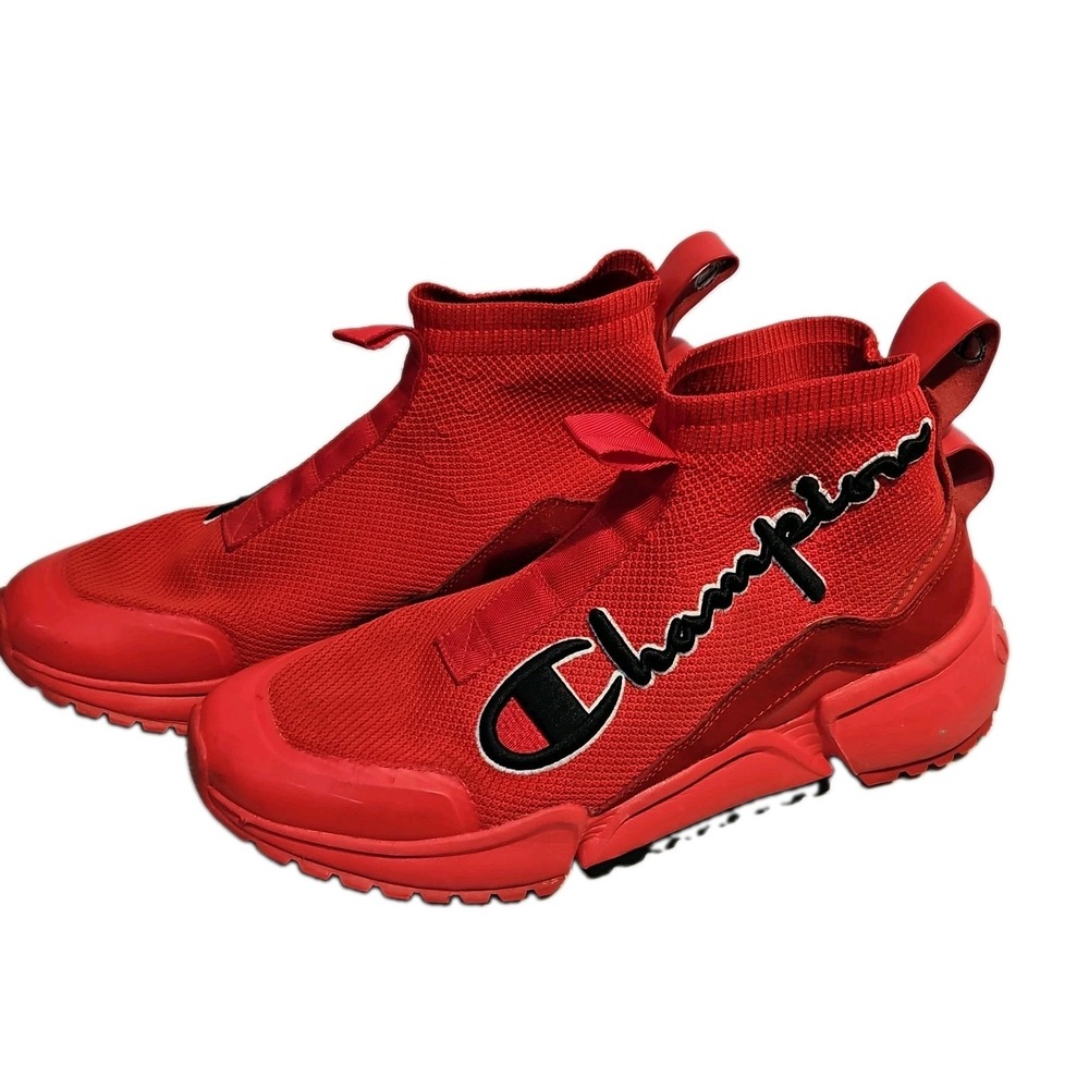 Men's Champion RF Mid Pull On Mid Top Lifestyle Sneaker Red Size 10 M - Picture 3 of 9